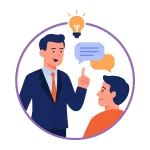 Illustration of executive coaching session symbolizing leadership and performance development for corporate professionals